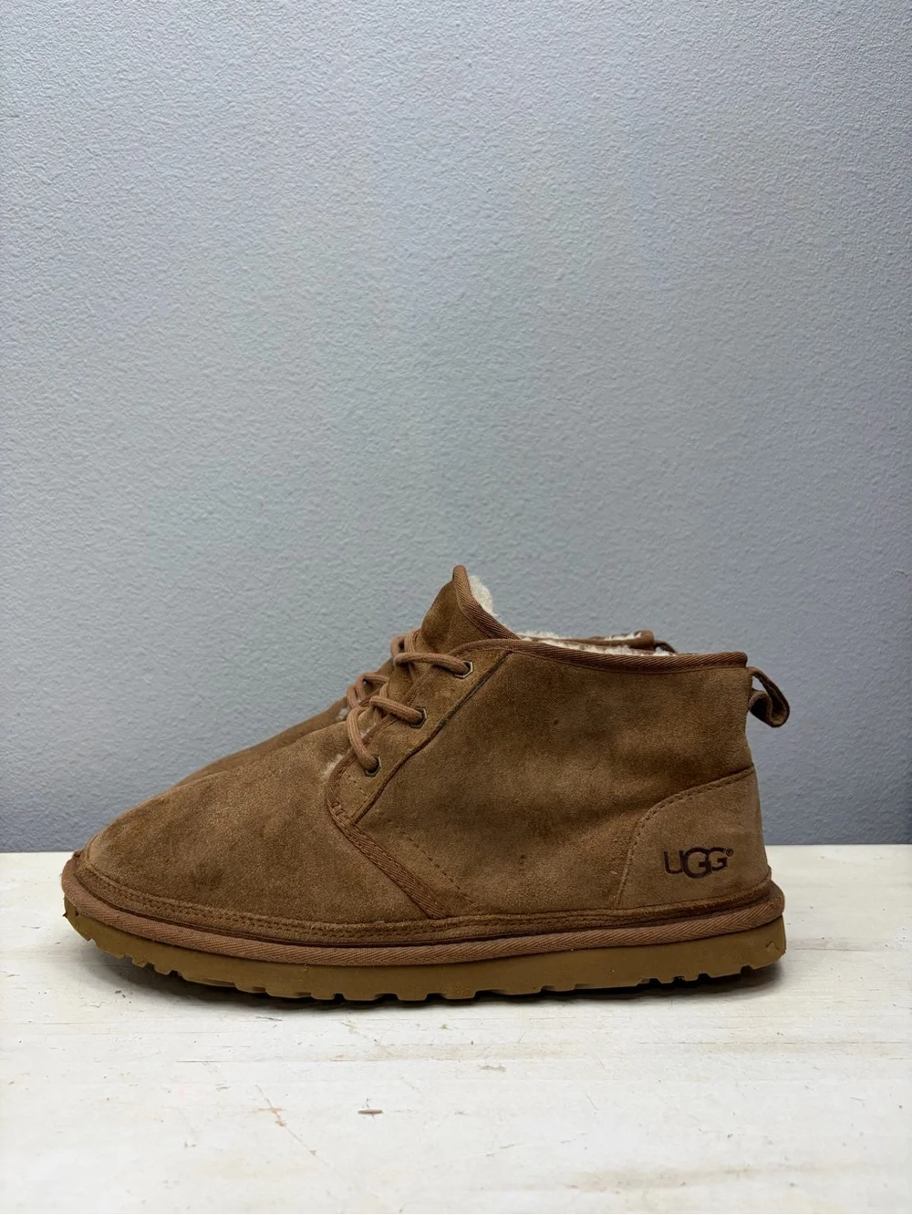 Ugg Brown Suede Neumel Lace Up Ankle Boots Size 10